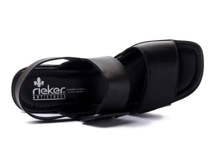 RIEKER 62663-01 black, sandały damskie
