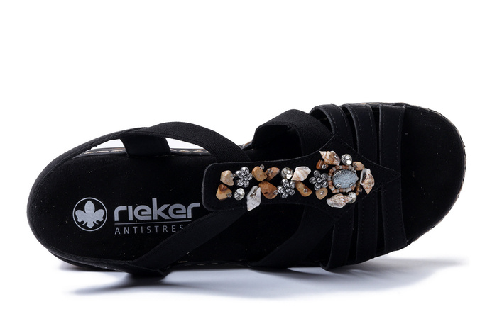 RIEKER 62949-00 black, sandały damskie