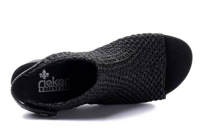 RIEKER 64670-00 black, sandały damskie