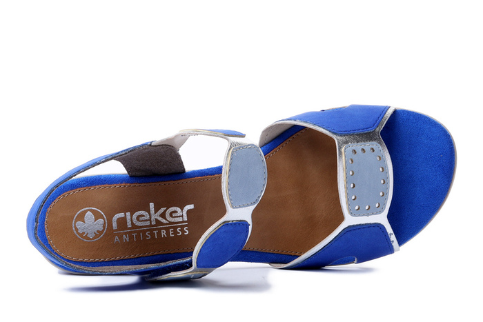 RIEKER 64691-14 blue combination, sandały damskie