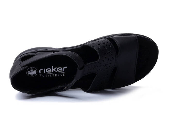 RIEKER 64865-01 black, sandały damskie