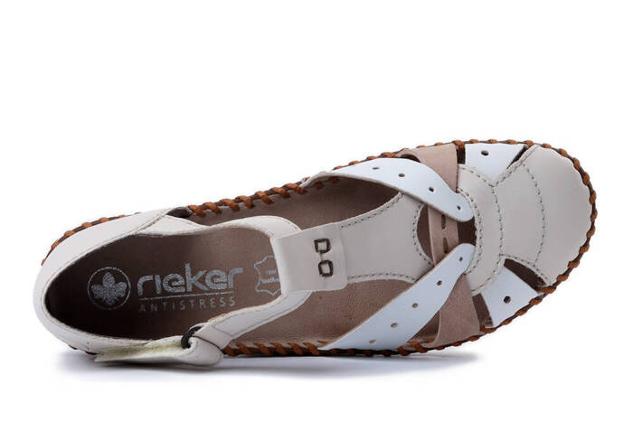 RIEKER M1655-61 beige, sandały damskie