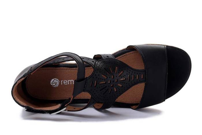 RIEKER REMONTE D3053-01 black, sandały damskie