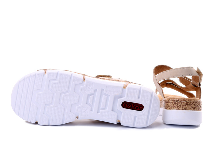 RIEKER V2366-60 beige, sandały damskie