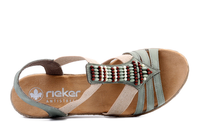 RIEKER V2451-52 green, sandały damskie