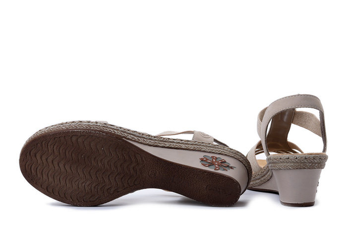RIEKER V2451-62 beige, sandały damskie
