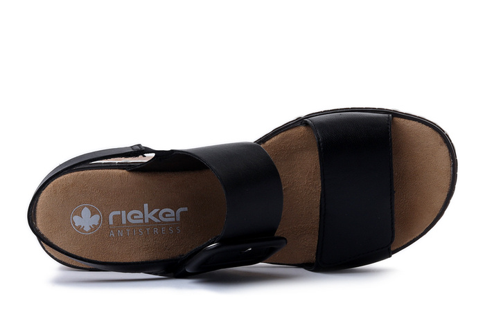 RIEKER V3667-00 black, sandały damskie