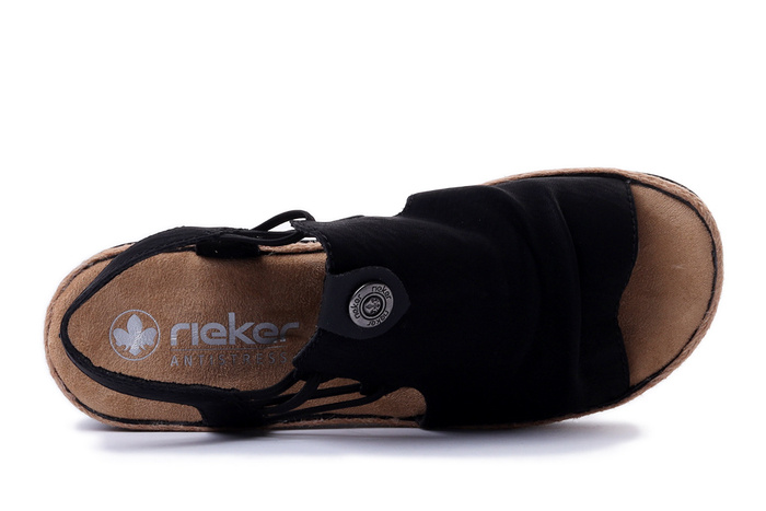 RIEKER V7972-00 black, sandały damskie