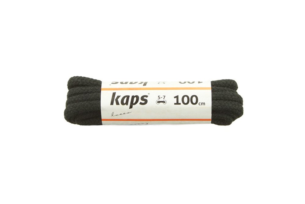 KAPS sznurowadła 100 cm 09_100_300_0091 czarny, sznurowadła bawełniane, okrągłe, grube, sklep internetowy e-kobi.pl