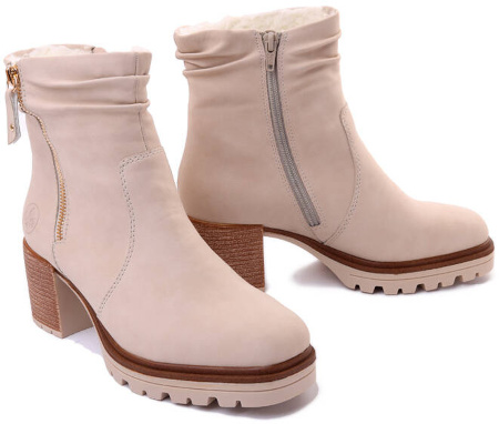 RIEKER Y9041-60 beige, botki damskie