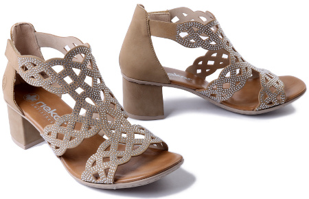 RIEKER 64773-61 beige, sandały damskie