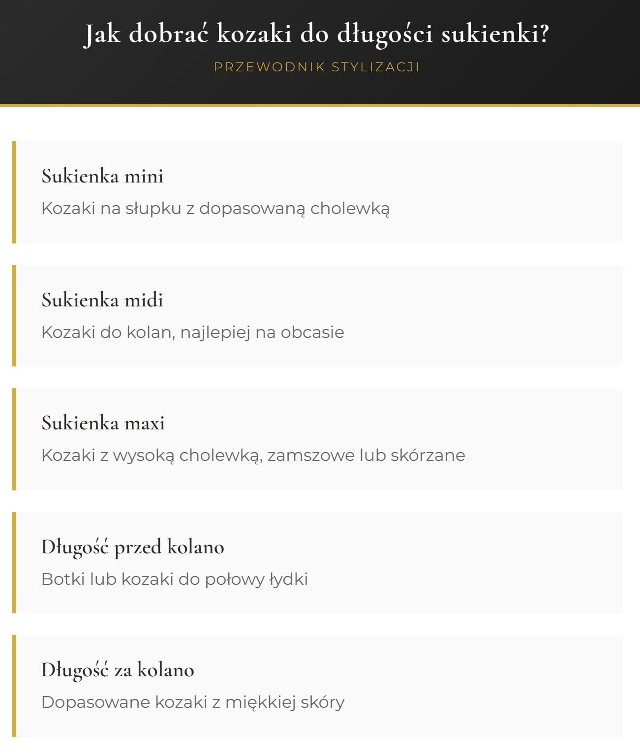 Jak dobrać kozaki do długości sukienki? Przewodnik stylizacji