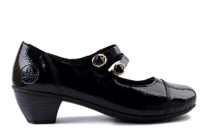 RIEKER 41758-00 black, czółenka damskie