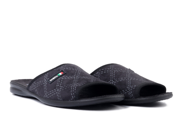 INBLU 155M 002 czarny, kapcie męskie