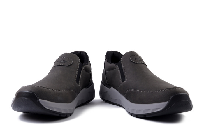 RIEKER 11550-45 grey, półbuty męskie