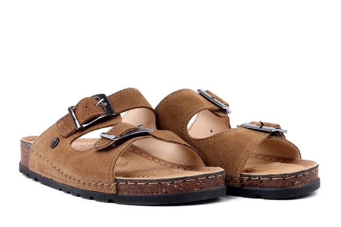 SOLO 171 beż oliwka, klapki damskie