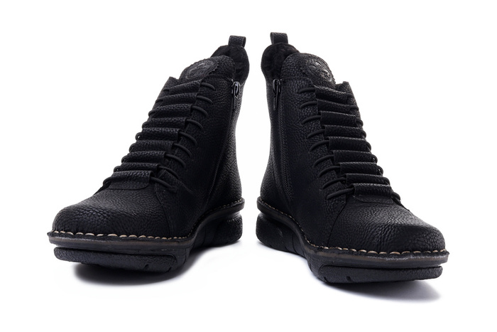 RIEKER 73333-00 black, trzewiki damskie
