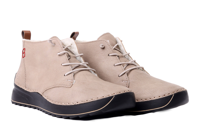 RIEKER 51510-60 beige, trzewiki damskie