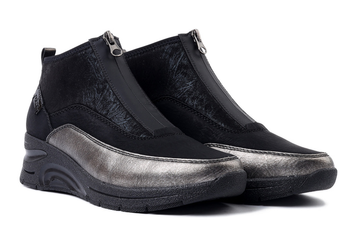 RIEKER N9362-01 black combination, botki damskie