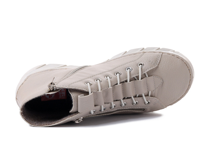 RIEKER 55048-60 beige, trzewiki damskie