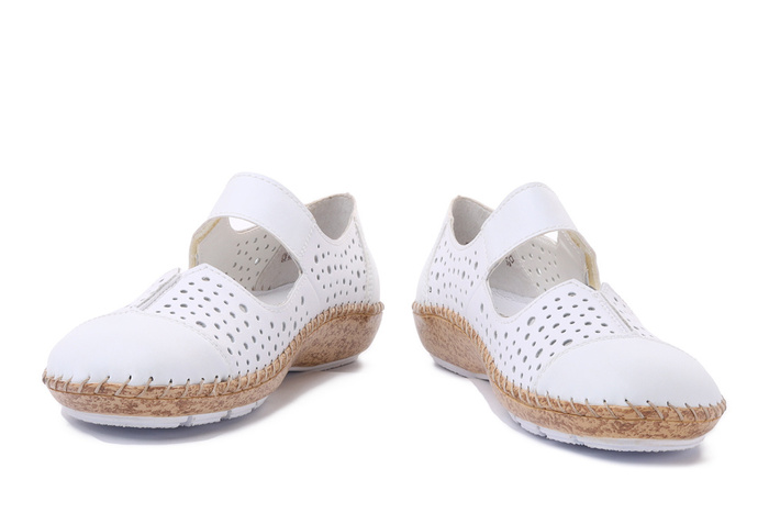 RIEKER 44880-80 white, półbuty letnie damskie