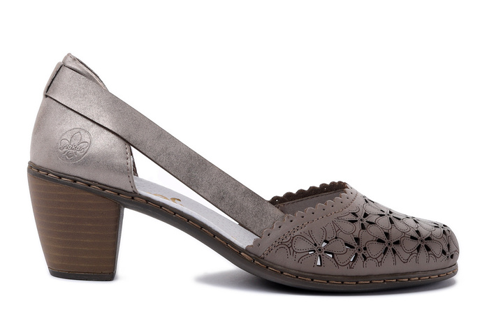 RIEKER 40986-64 beige, czółenka damskie