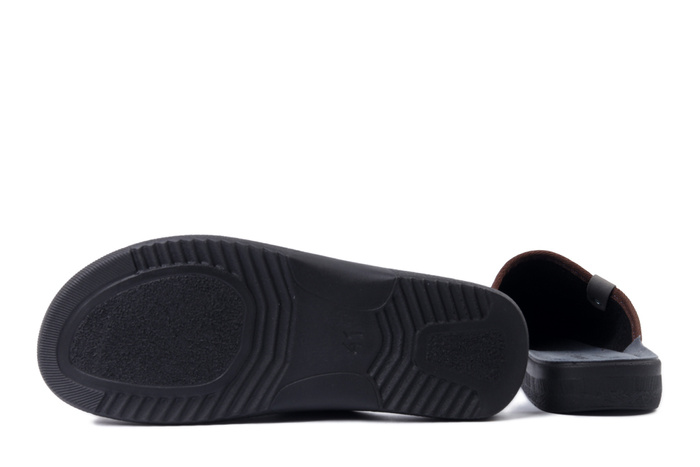 INBLU DG-17 043 ciemny brąz, kapcie męskie