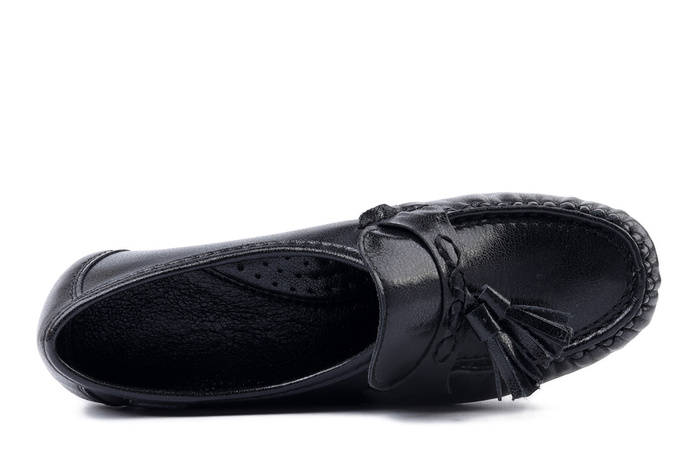 SOLO 018W czarny napl., półbuty damskie