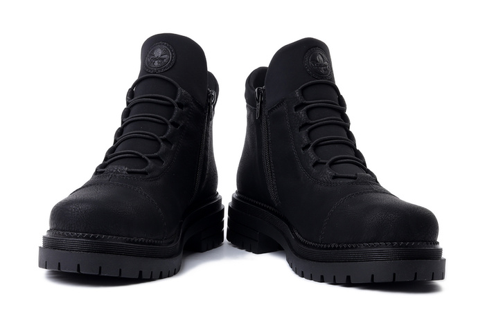 RIEKER TEX Y3163-00 black, trzewiki damskie