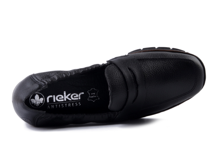 RIEKER 53797-00 black, półbuty damskie