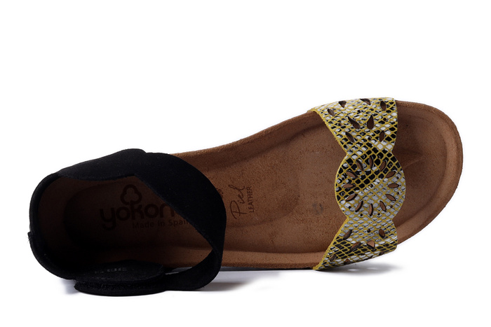 YOKONO VILLA-086 SER AMARILLO/NEGRO, sandały damskie