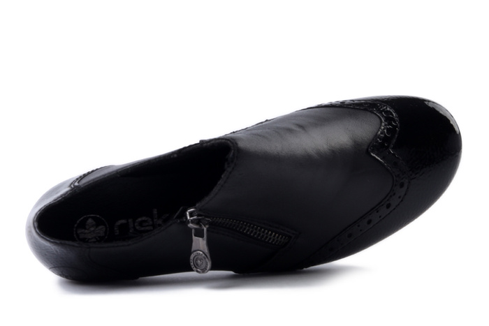 RIEKER 41757-00 black, półbuty damskie