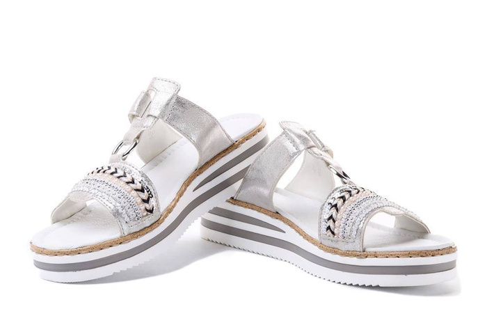 RIEKER V02M6-40 grey, klapki damskie