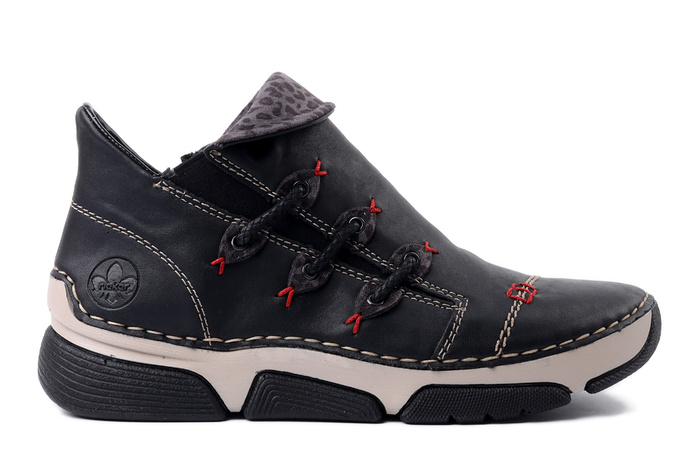 RIEKER 45983-00 black combiantion, botki damskie