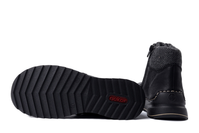 RIEKER 51553-00 black, trzewiki damskie