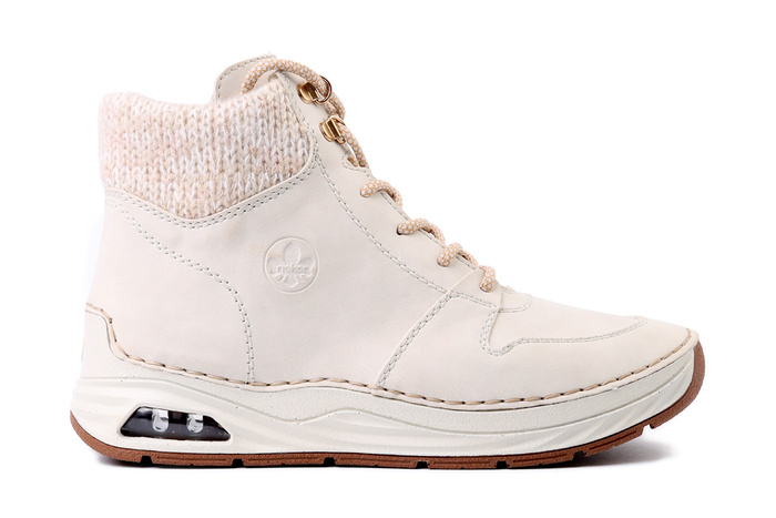 RIEKER 44555-60 beige, trzewiki damskie
