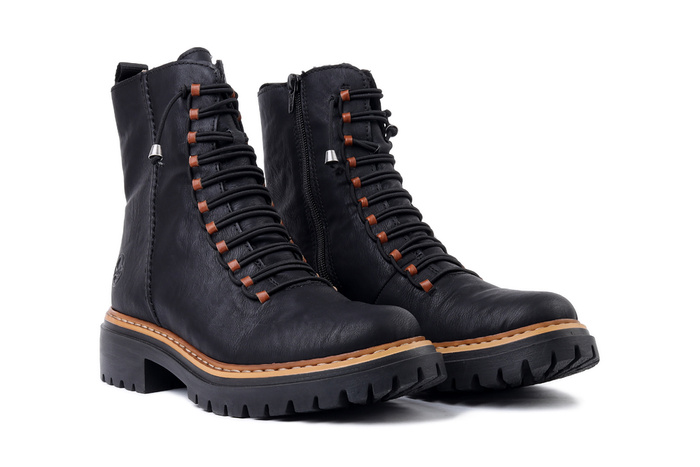 RIEKER 72653-00 black, trzewiki damskie