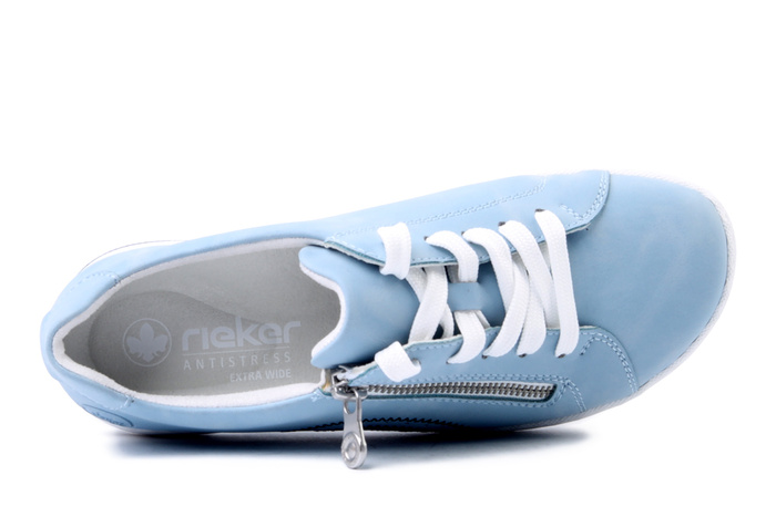 RIEKER 42424-10 blue, półbuty damskie