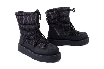TAMARIS 1-26846-45 090 black/leopard, śniegowce damskie