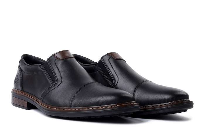 RIEKER 17659-00 black, półbuty męskie