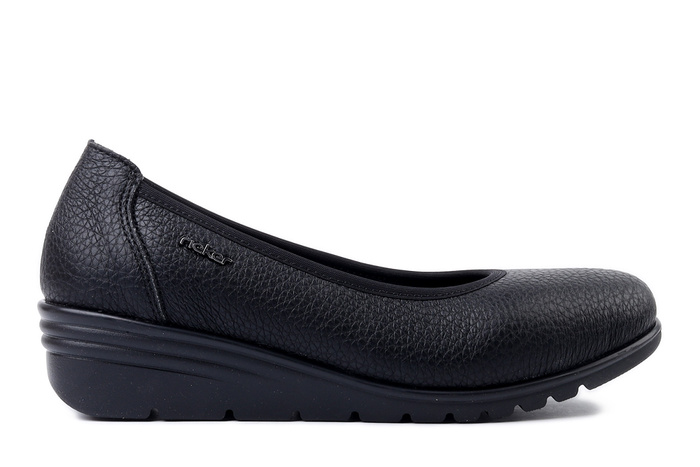 RIEKER L5360-00 black, czółenka damskie