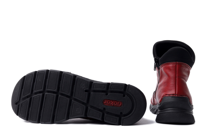 RIEKER 55069-35 red, trzewiki damskie