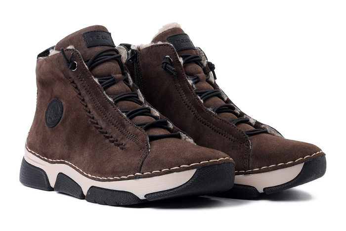 RIEKER 45912-25 brown, trzewiki damskie