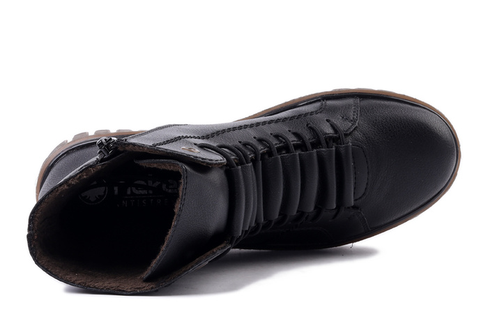 RIEKER Y3421-00 black, trzewiki damskie