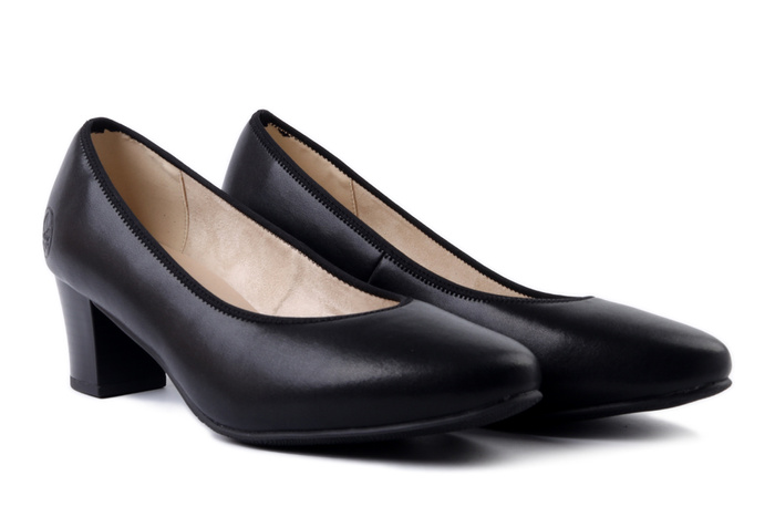 RIEKER 44650-04 black, czółenka damskie