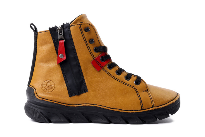 RIEKER 55024-68 yellow, trzewiki damskie