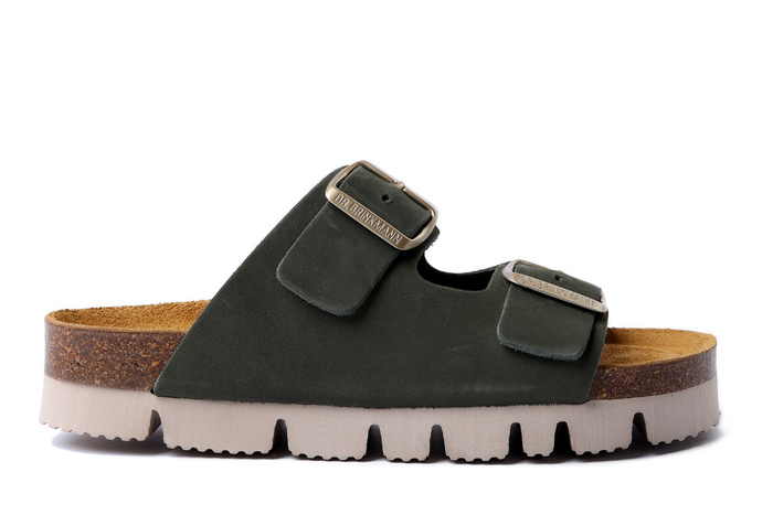 DR. BRINKMANN 700348-07 olive, klapki damskie