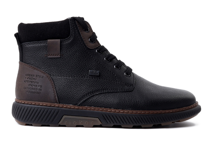 RIEKER TEX B3343-00 black, trzewiki męskie