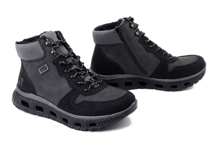 RIEKER TEX M6023-45 grey, trzewiki damskie