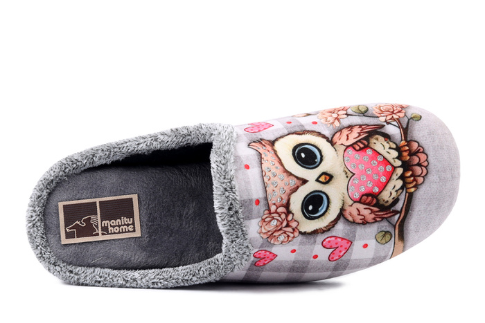 MANITU 320291-91 hellgrau, kapcie damskie